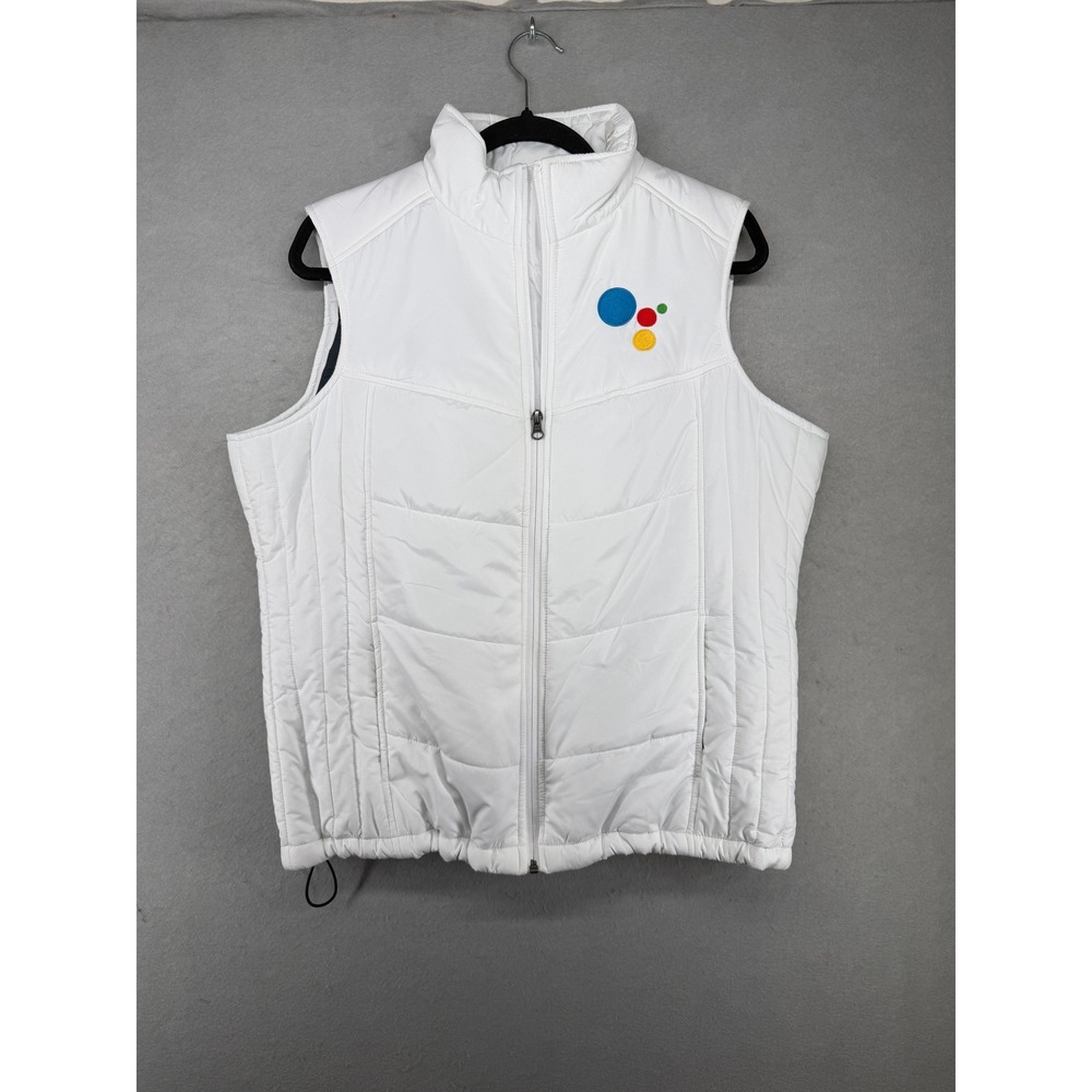 Google Assistant Puffer Vest Large White port authority Quilted womens Tech Swag
